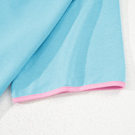 Bonbon Colorblock Edge Drop Shoulder T Shirt and Skort 2Pcs Set