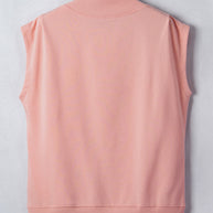 Yellow Solid Color High Neck Cap Sleeve Loose Top