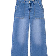 Breen Cropped High Rise Wide Leg Jeans