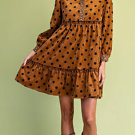 Carmel Polka Dot Charm Dress
