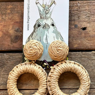 Raffia Circle Drop Earrings