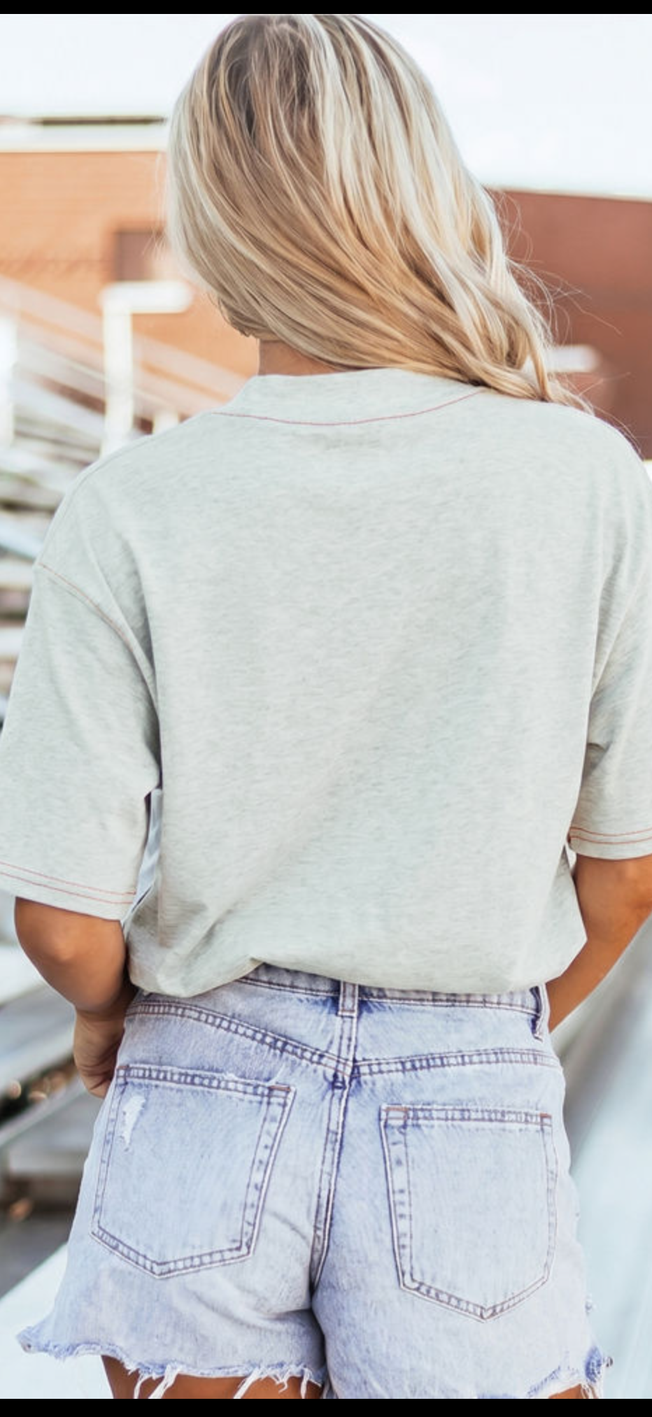 Contrast-Stitch Relaxed Tee