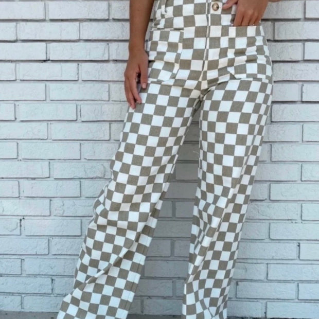 Papermoon High Waist Gingham Pants