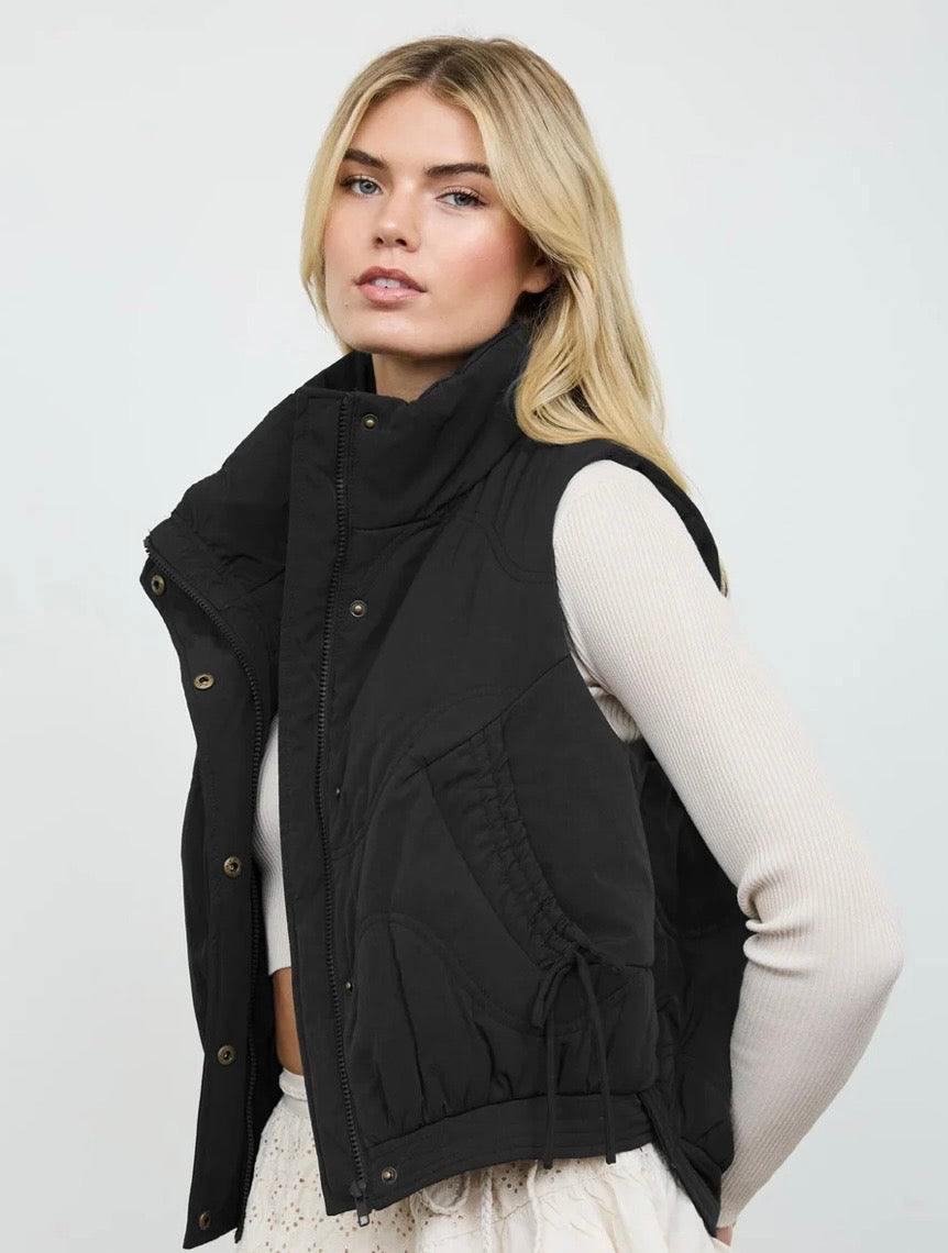 Quilted Funnel Neck Vest