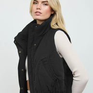 Quilted Funnel Neck Vest