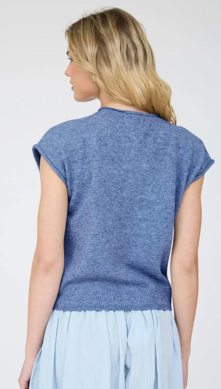 Raw Edge Lightweight Sleeveless Cardigan