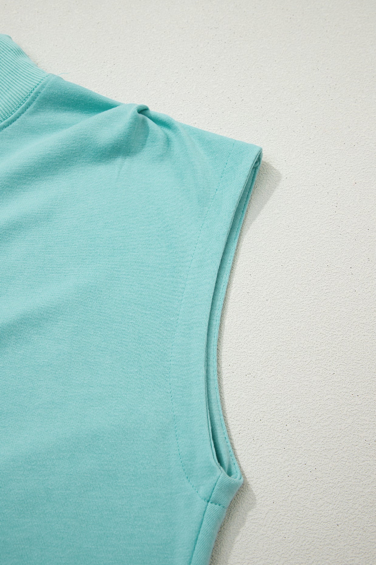 Yellow Solid Color High Neck Cap Sleeve Loose Top