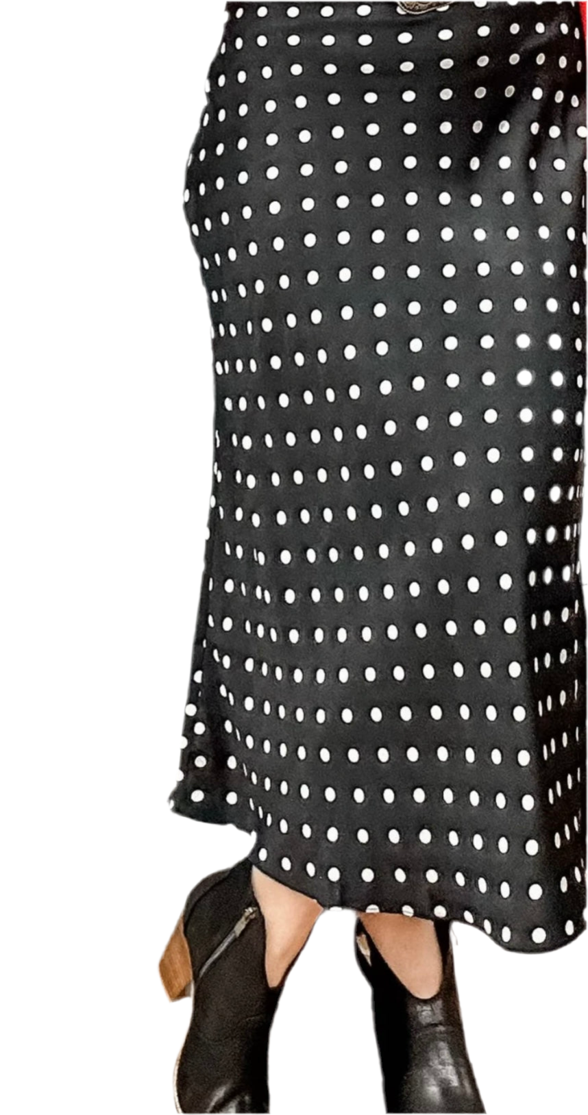 Midnight Polka Dot Midi Skirt