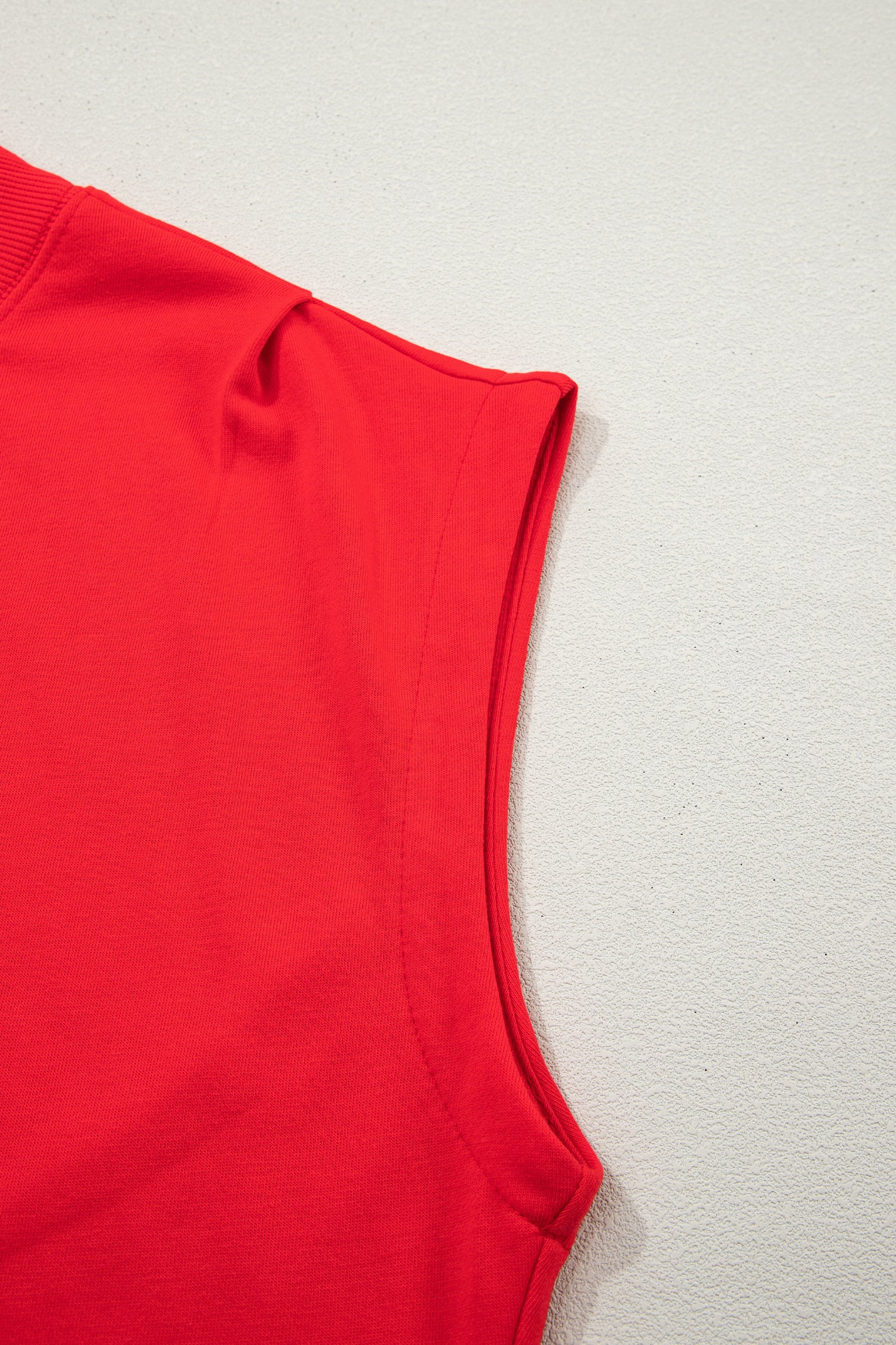 Yellow Solid Color High Neck Cap Sleeve Loose Top