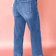 Breen Cropped High Rise Wide Leg Jeans