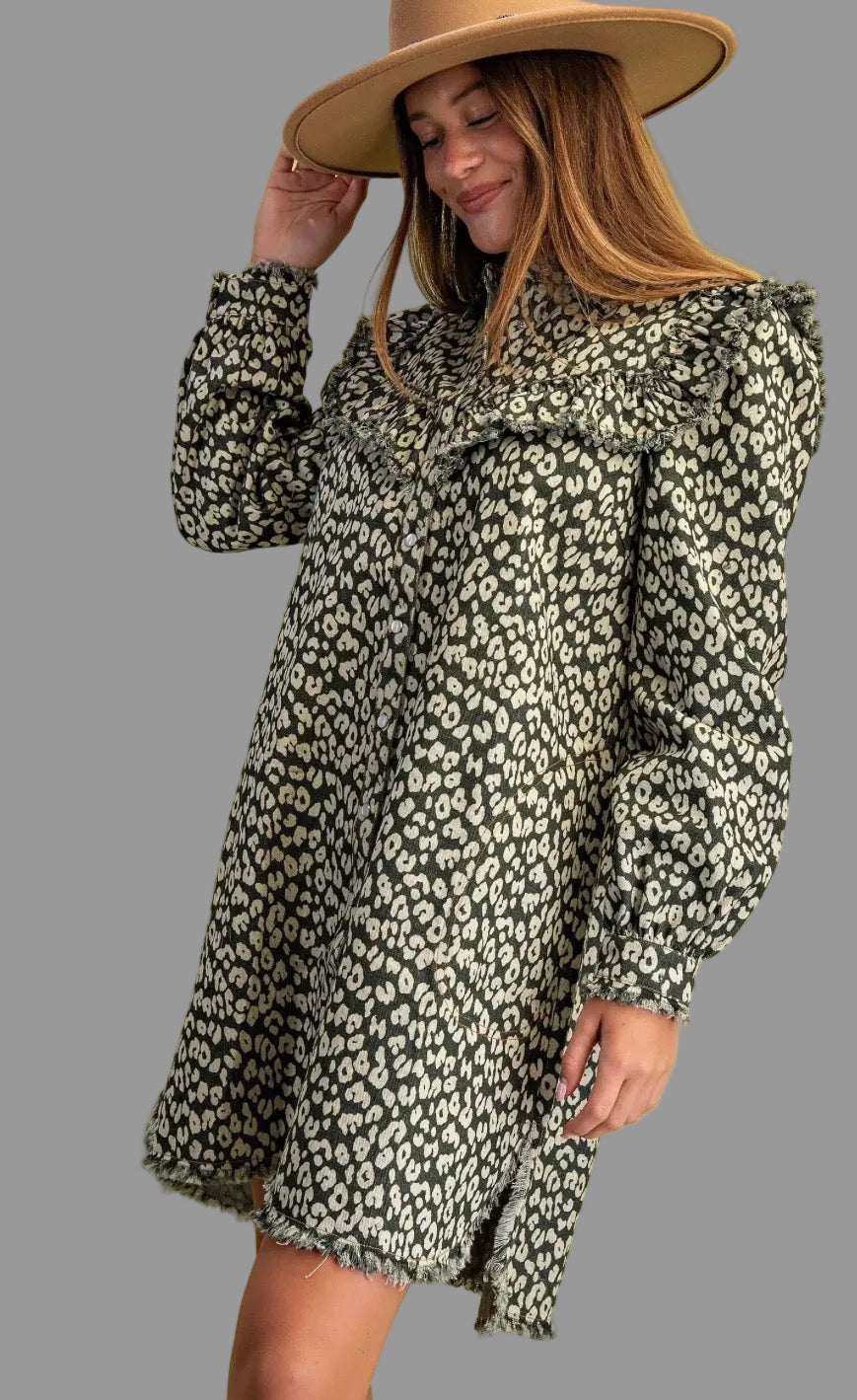 Wild About You Leopard Denim Dress