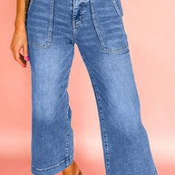 Breen Cropped High Rise Wide Leg Jeans