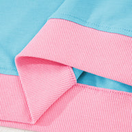 Bonbon Colorblock Edge Drop Shoulder T Shirt and Skort 2Pcs Set