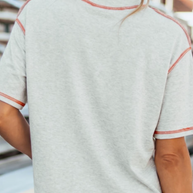 Contrast-Stitch Relaxed Tee