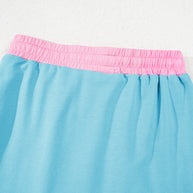 Bonbon Colorblock Edge Drop Shoulder T Shirt and Skort 2Pcs Set