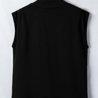 Yellow Solid Color High Neck Cap Sleeve Loose Top