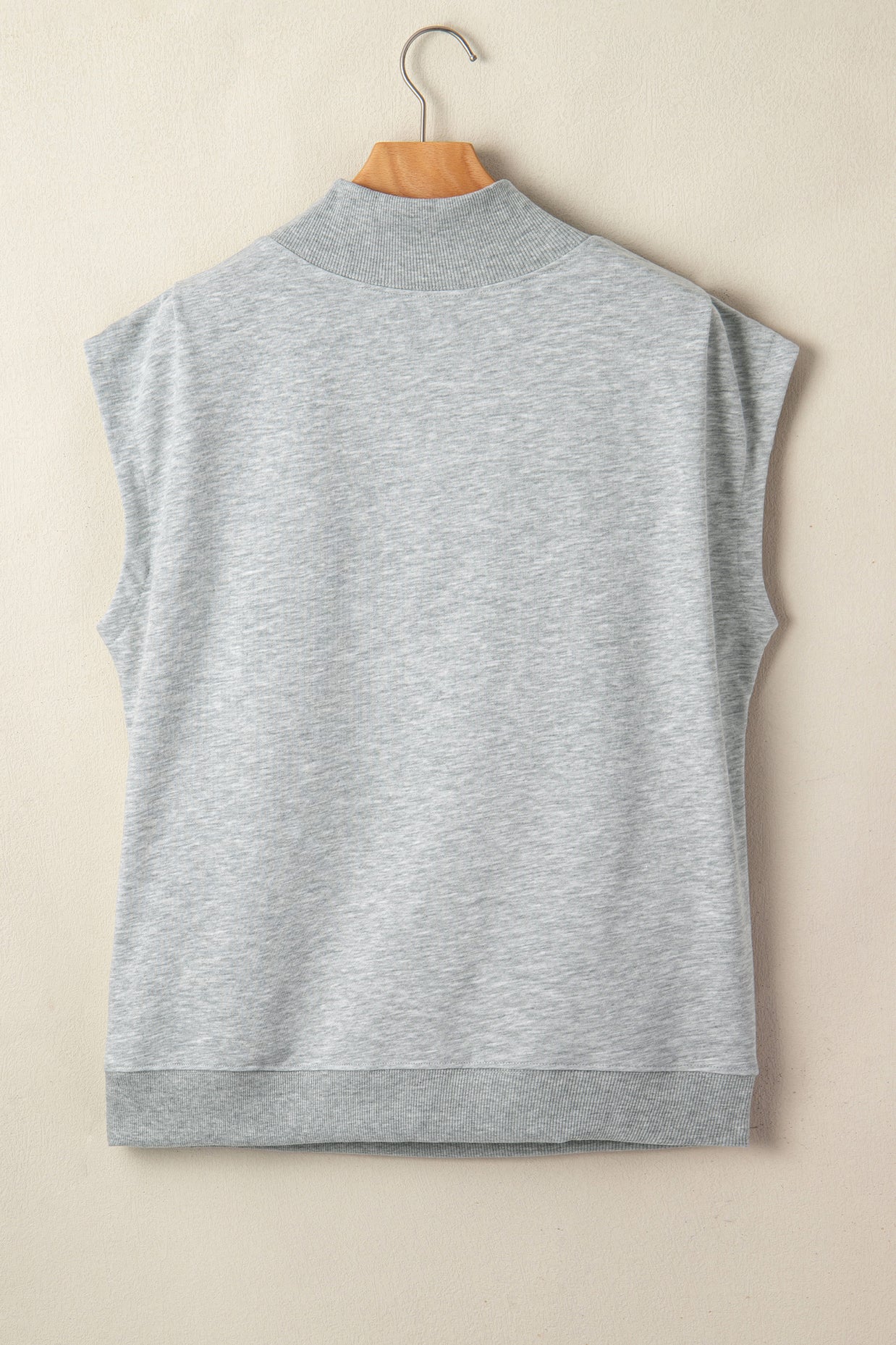 Yellow Solid Color High Neck Cap Sleeve Loose Top