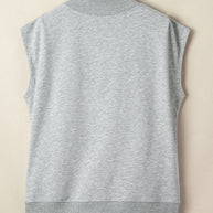 Yellow Solid Color High Neck Cap Sleeve Loose Top
