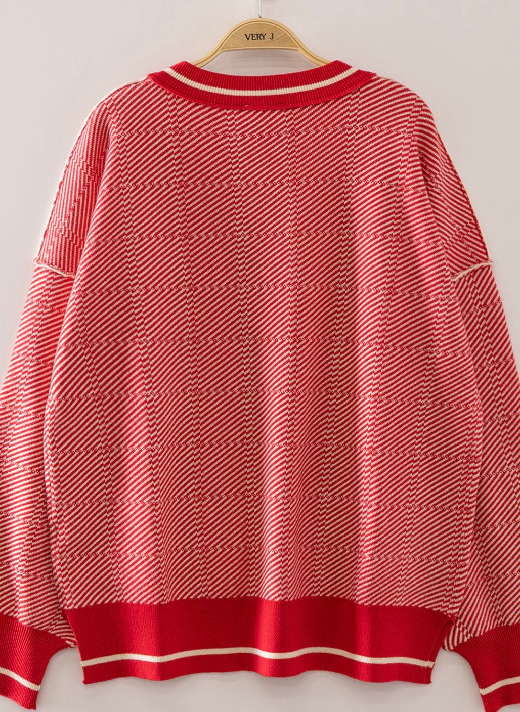 Red and White Striped Sweater