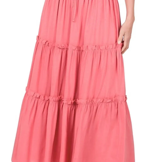 Light Weight Tiered Ruffle Maxi Skirt