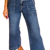 Breen Cropped High Rise Wide Leg Jeans