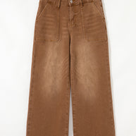 Breen Cropped High Rise Wide Leg Jeans