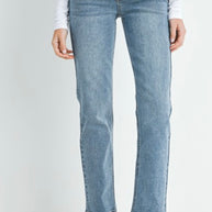 JBD Medium Wash Mid Rise Straight Jeans