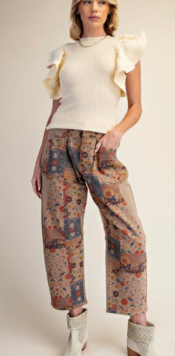 Wildflower Patchwork Pants by Easel