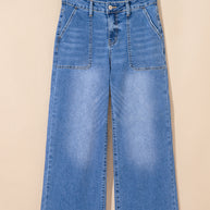 Breen Cropped High Rise Wide Leg Jeans