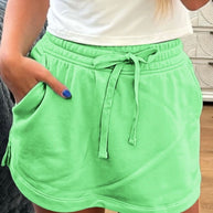 Light Green Drawstring Mini Skort