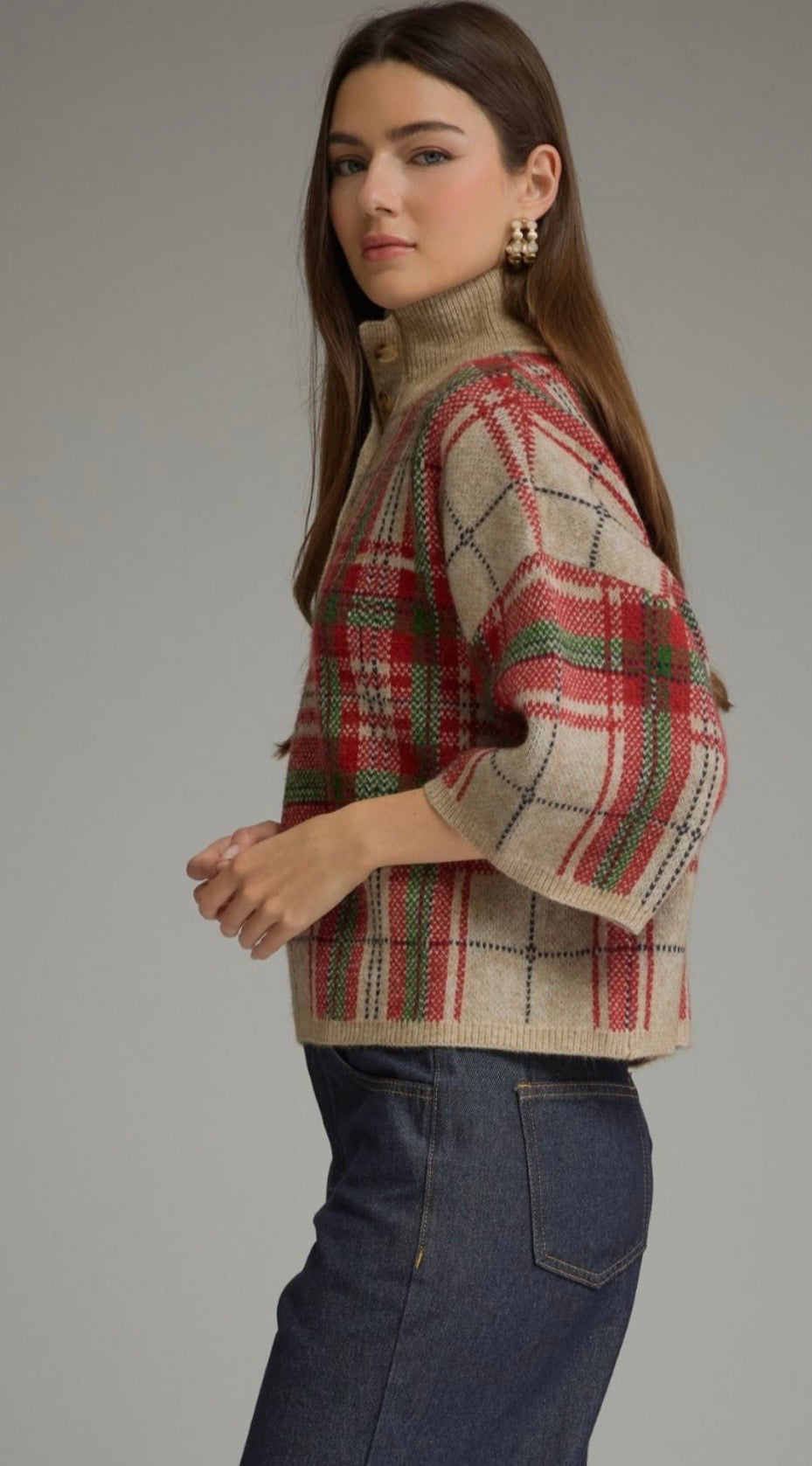Entro Holiday Plaid Sweater