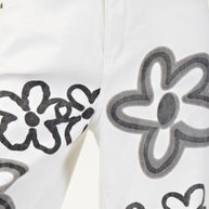 Flower Print Flare Bottom Pants