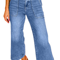 Breen Cropped High Rise Wide Leg Jeans