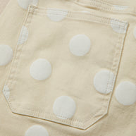 Sky Blue Polka Dot Print Raw Hem Shift Jeans