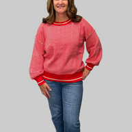 Red and White Striped Sweater
