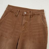 Breen Cropped High Rise Wide Leg Jeans