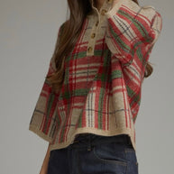 Entro Holiday Plaid Sweater