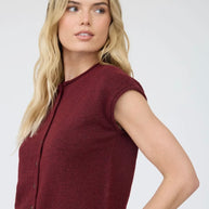 Raw Edge Lightweight Sleeveless Cardigan
