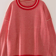 Red and White Striped Sweater