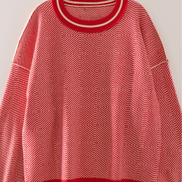 Red and White Striped Sweater