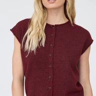 Raw Edge Lightweight Sleeveless Cardigan