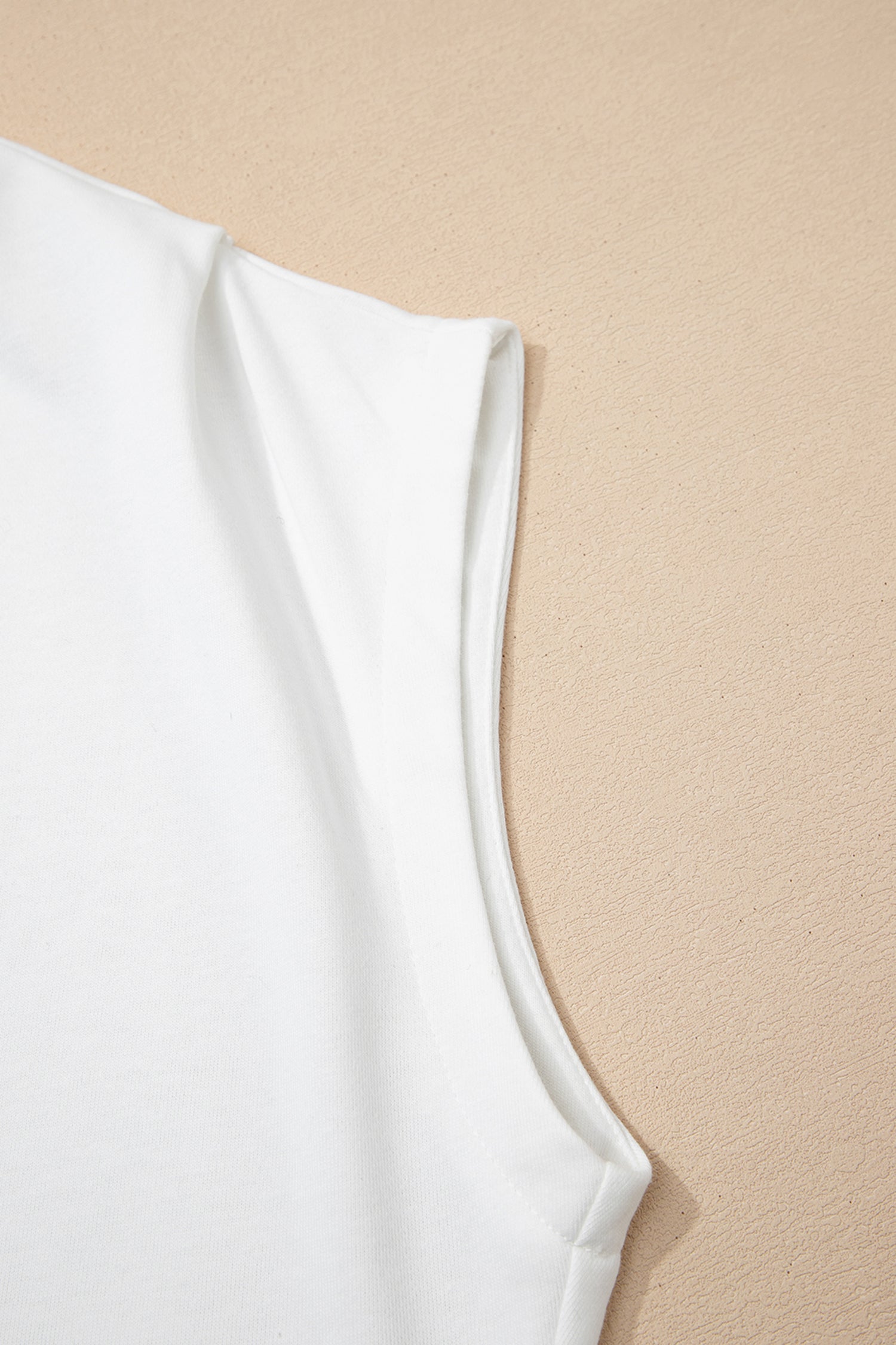 Yellow Solid Color High Neck Cap Sleeve Loose Top
