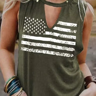 Army Green and White USA Tee