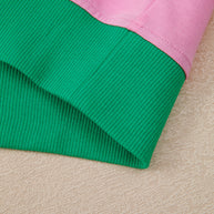Bonbon Colorblock Edge Drop Shoulder T Shirt and Skort 2Pcs Set