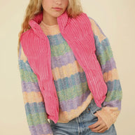 Corduroy Zipper Front Vest
