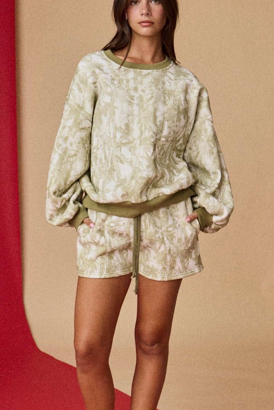 Camo Cutie Crewneck Short Set