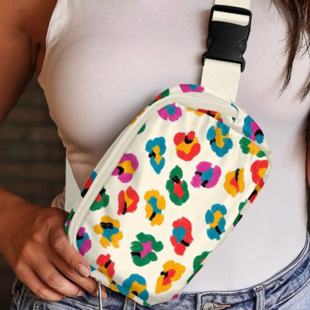 Colorful Leopard Print Crossbody Bag