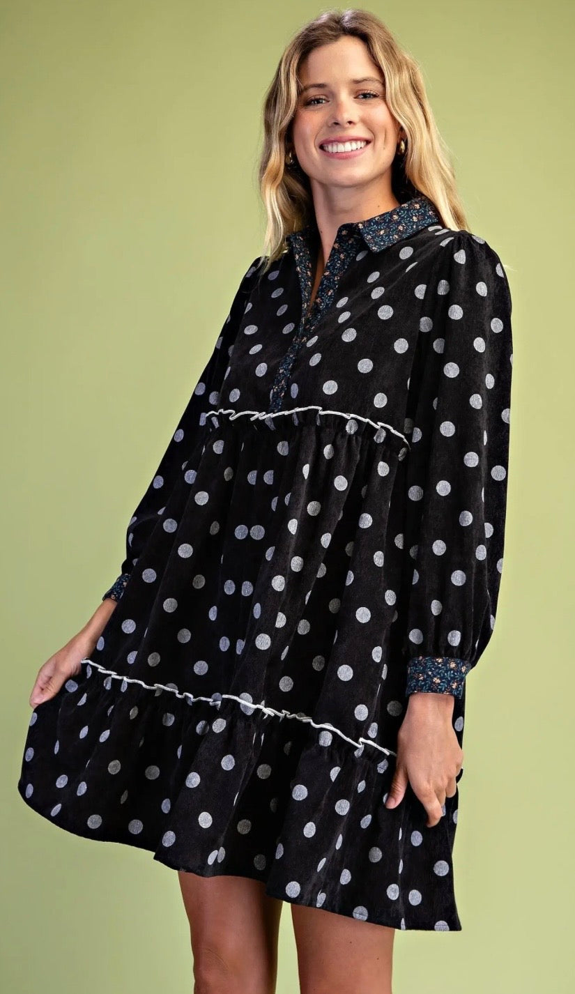 Midnight Dot Charm Dress