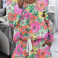 Multicolored Floral Long Sleeve Lounge Set
