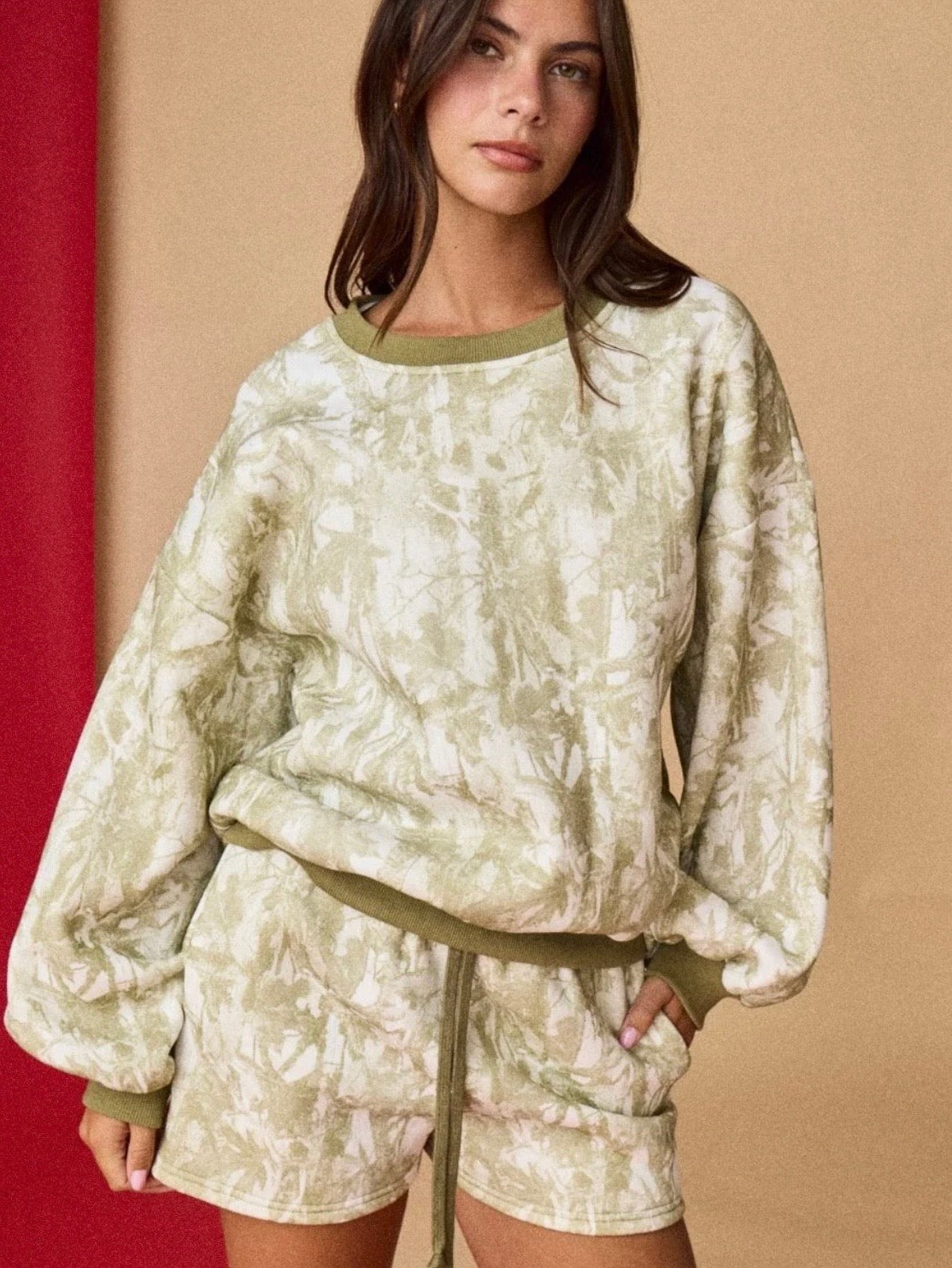 Camo Cutie Crewneck Short Set
